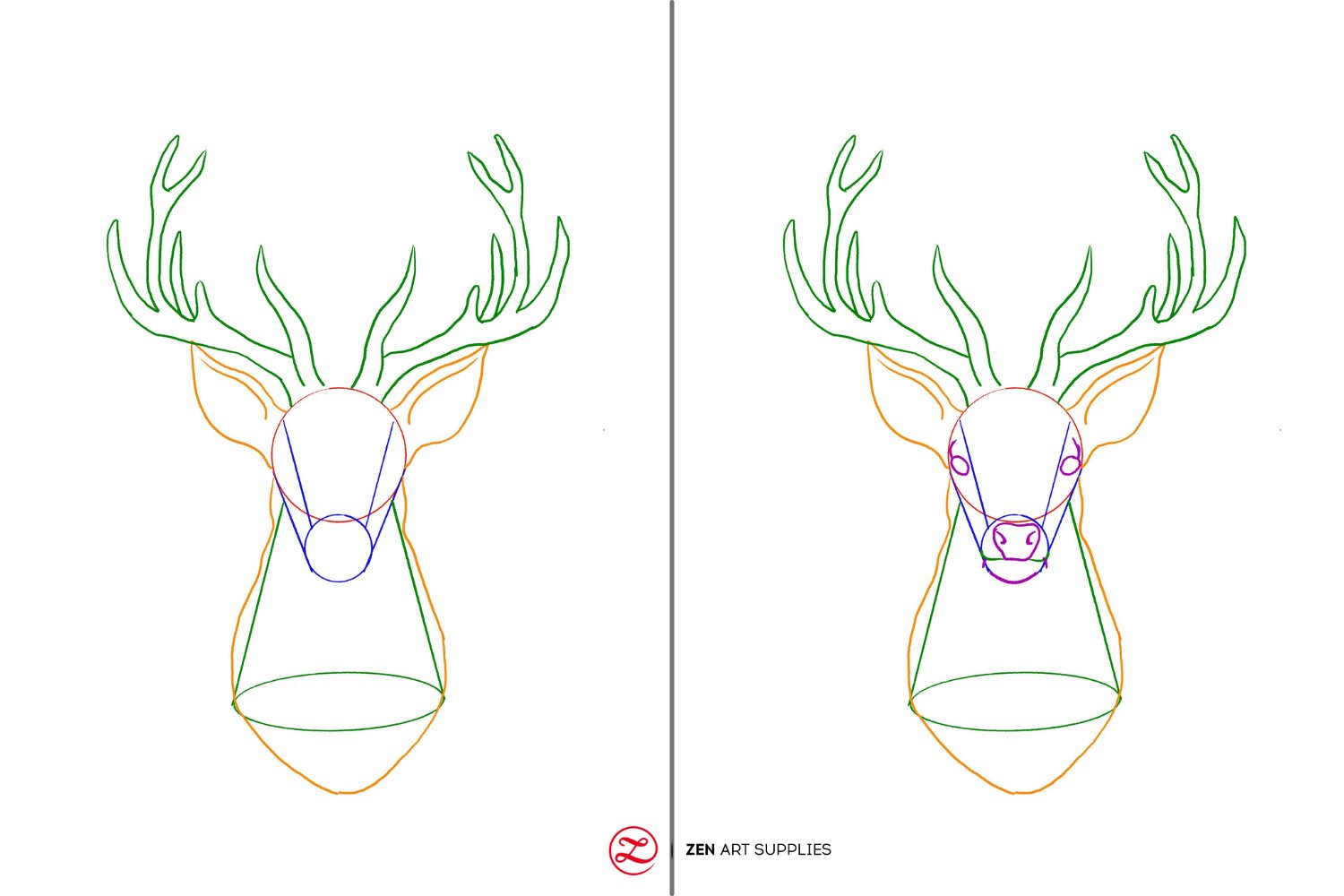 Reindeer Rudolph Christmas Draw Coloring Page for Kids Download Printable  Coloring Page Cute Kawaii Last Minute Christmas Printable Handmade - Etsy